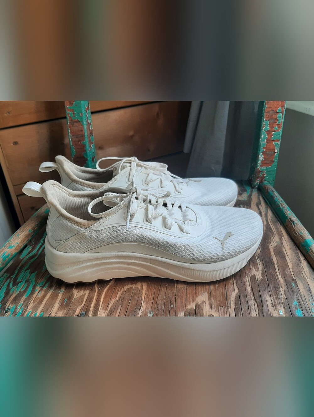 Puma Cream/Tan Lace-Up Sneakers